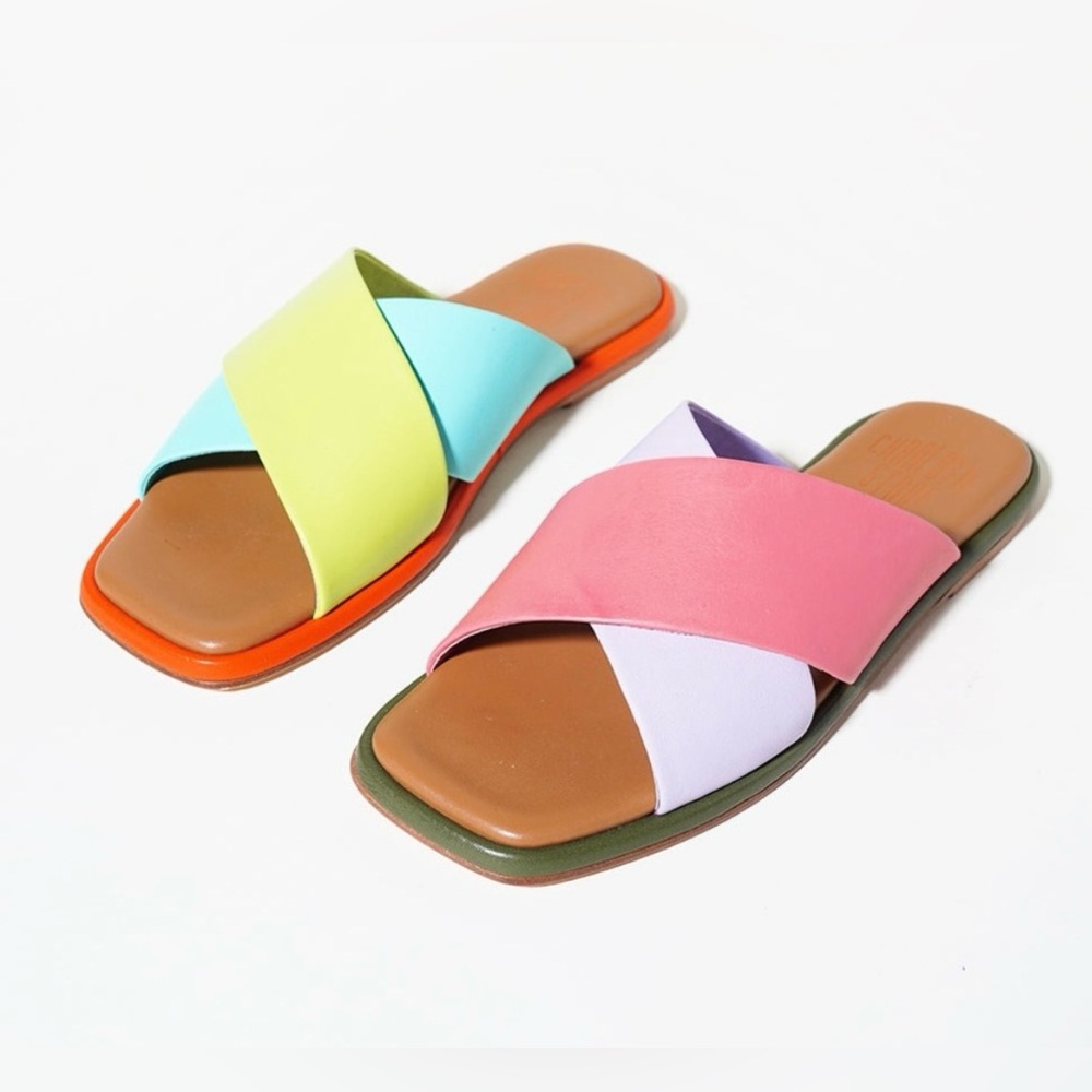 NEW! Charlotte Stone Kim slide sandal in Nassau multi color - new in box